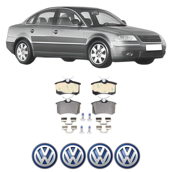 Set placute frana Spate Volkswagen PASSAT B5.5 (3B3) 1.9 TDI 4motion din 2000-2005, KW 96 CP 130 CMC 1896, Auto, Bosch, 4 Stickere auto cu Volkswagen