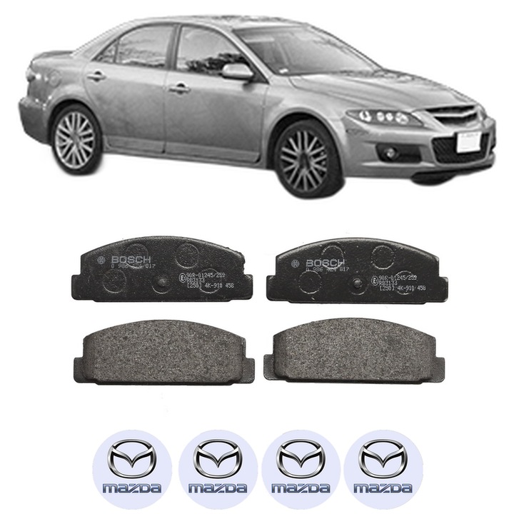 Set placute frana Spate MAZDA 6 Hatchback (GG) 1.8 din 2002-2007, KW 88 CP 120 CMC 1798, Auto, Bosch, 4 Stickere auto cu MAZDA