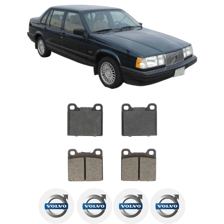 Set placute frana Spate VOLVO 940 II (944) 2.0 din 1994-1995, KW 89 CP 121 CMC 1986, Auto, Bosch, 4 Stickere auto cu VOLVO