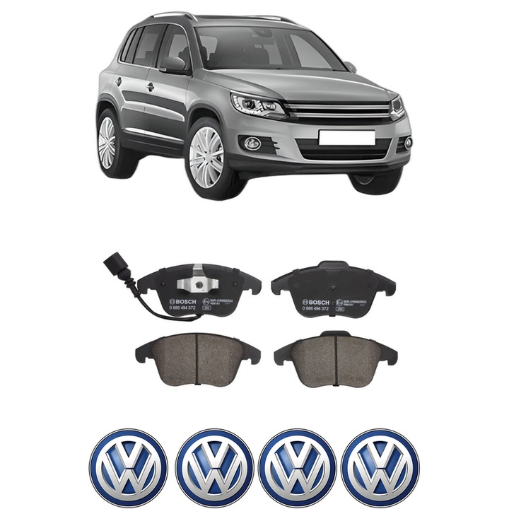 Set placute frana Fata Volkswagen TIGUAN (5N_) 1.4 TSI din 2015-2018, KW 92 CP 125 CMC 1395, Auto, Bosch, 4 Stickere auto cu Volkswagen