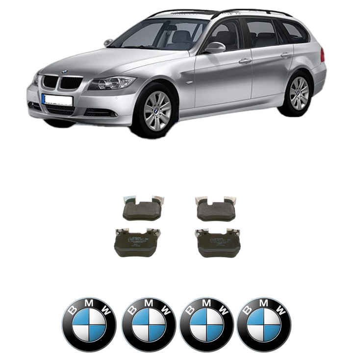 Set placute frana Spate BMW Seria 3 Touring (E91) 320 d din 2004-2007, KW 110 CP 150 CMC 1995, Auto, Bosch, 4 Stickere auto cu BMW
