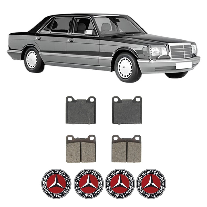 Set placute frana Spate MERCEDES-BENZ S-CLASS (W126) 420 SE, SEL (126.034, 126.035) din 1985-1991, KW 150 CP 204 CMC 4196, Auto, Bosch, 4 Stickere auto cu MERCEDES-BENZ