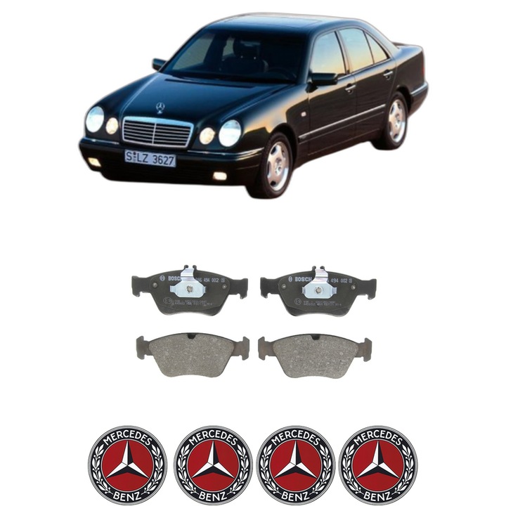Set placute frana Fata MERCEDES-BENZ E-CLASS (W210) E 220 D (210.004) din 1995-1999, KW 70 CP 95 CMC 2155, Auto, Bosch, 4 Stickere auto cu MERCEDES-BENZ