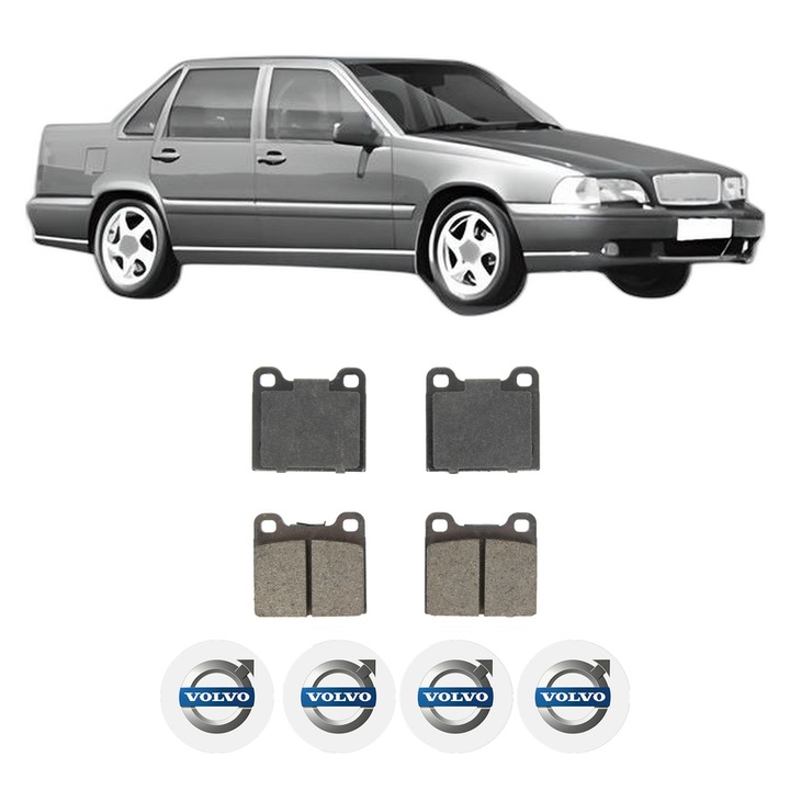 Set placute frana Spate VOLVO S70 (874) 2.3 Turbo din 1997-2000, KW 184 CP 250 CMC 2319, Auto, Bosch, 4 Stickere auto cu VOLVO