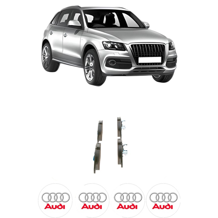 Set placute frana Fata AUDI Q5 (8RB) 2.0 TDI din 2010-2017, KW 100 CP 136 CMC 1968, Auto, Bosch, 4 Stickere auto cu AUDI
