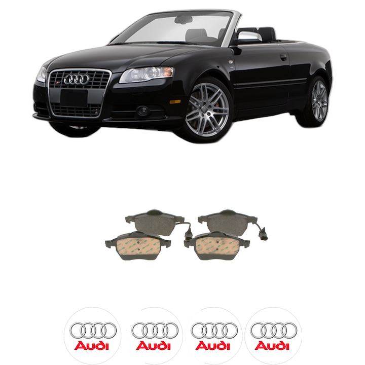 Set placute frana Fata AUDI A4 B7 Convertible (8HE) 2.0 TDI din 2006-2009, KW 100 CP 136 CMC 1968, Auto, Bosch, 4 Stickere auto cu AUDI