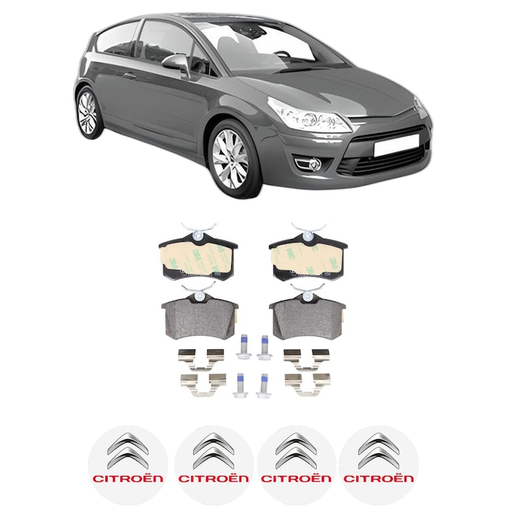 Set placute frana Spate CITROEN C4 Coupe (LA_) 1.4 16V din 2004-2011, KW 65 CP 88 CMC 1360, Auto, Bosch, 4 Stickere auto cu CITROEN