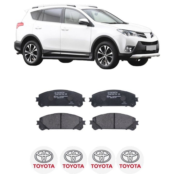 Set placute frana Fata TOYOTA RAV 4 IV VAN (_A4_) 2.0 VVTi 4WD (ZSA44) din 2012-2018, KW 112 CP 152 CMC 1987, Auto, Bosch, 4 Stickere auto cu TOYOTA
