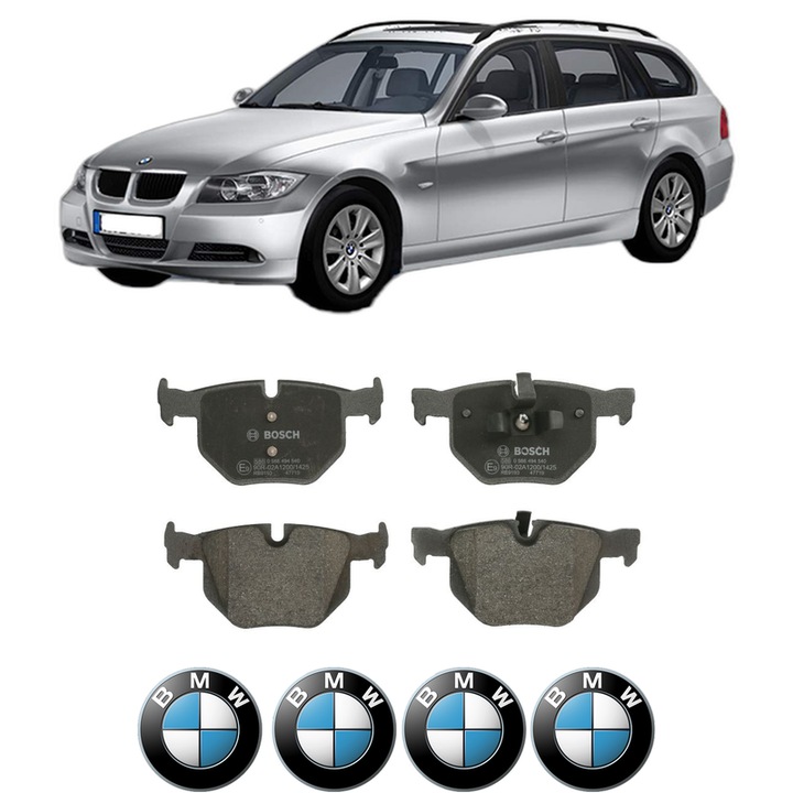 Set placute frana Spate BMW Seria 3 Touring (E91) 320 d xDrive din 2008-2010, KW 130 CP 177 CMC 1995, Auto, Bosch, 4 Stickere auto cu BMW