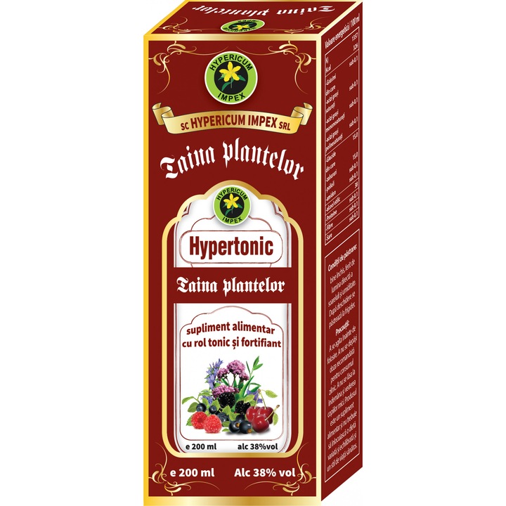 Hypertonic, Taina plantelor, 200 ml, Hypericum Impex