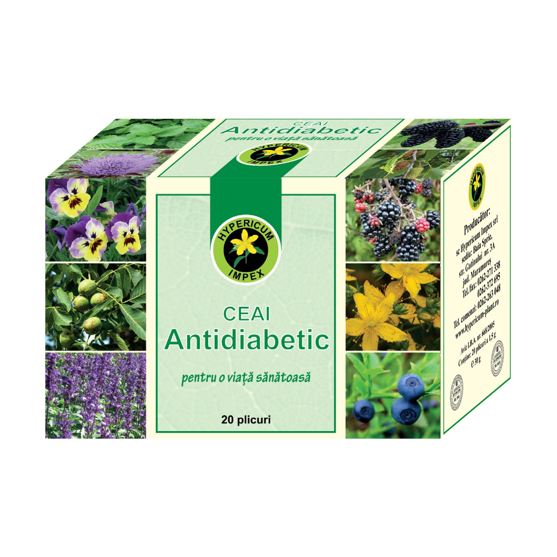 Ceai Antidiabetic 20 plicuri Hypericum Impex