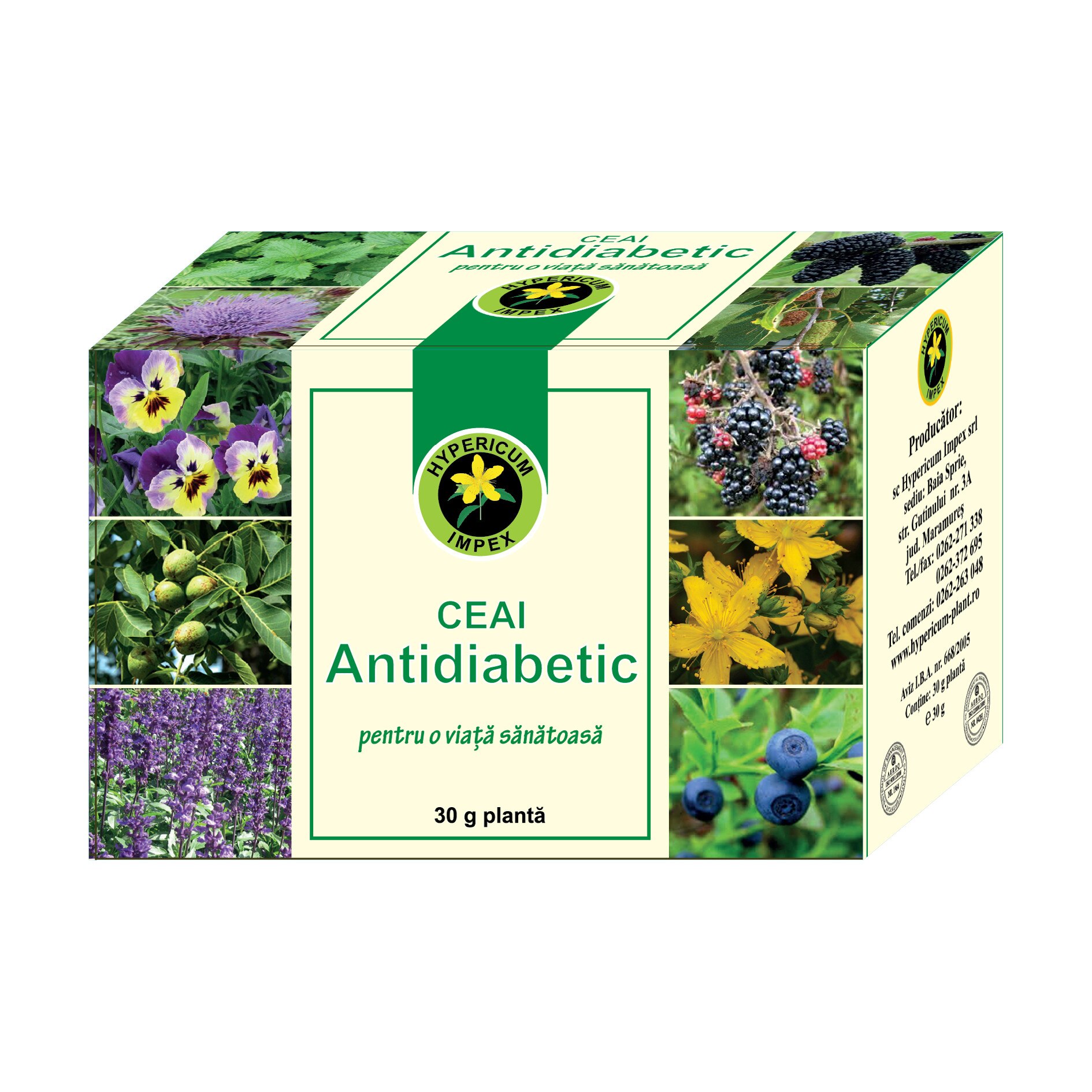 Ceai Antidiabetic 30 g Hypericum Impex