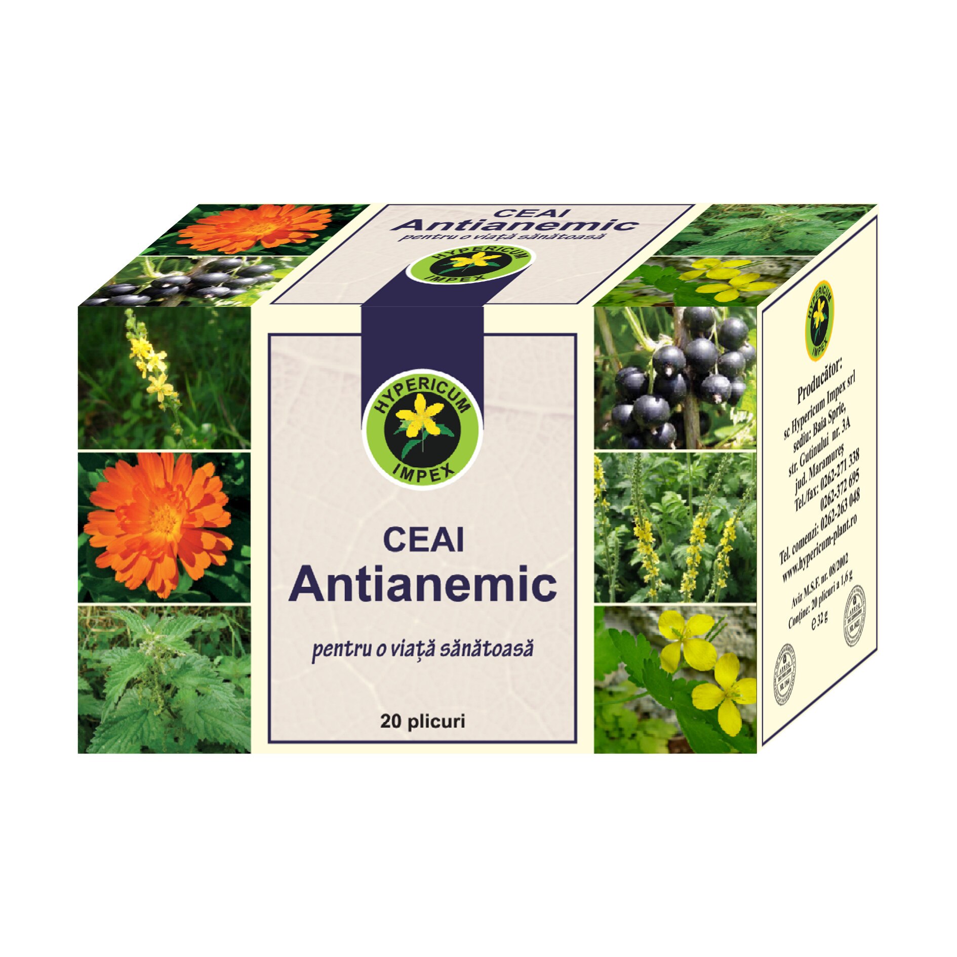 Ceai Antianemic 20 plicuri Hypericum Impex