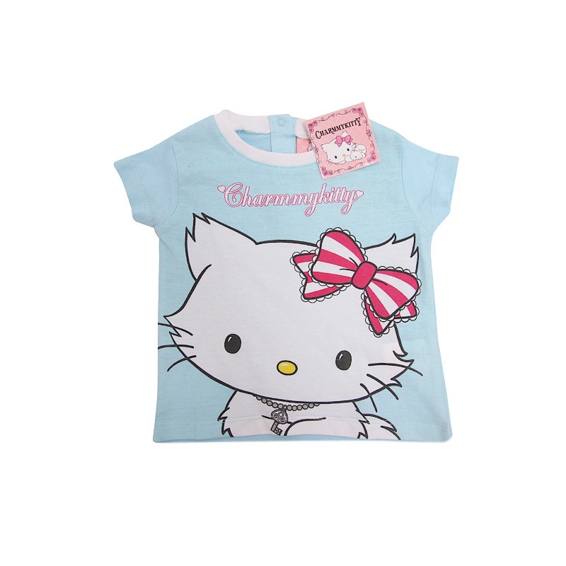 Tricou bumbac bebelusi fete, Charmmy Kitty, bleu, 74 cm, 9 luni