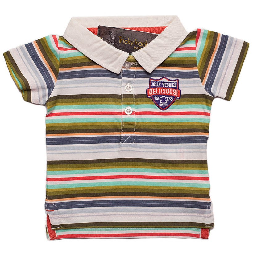 Tricou Tricky Tracks multicolor cu dungi