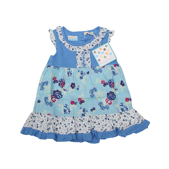 Rochita subtire vara bumbac 74 cm, 9 luni, Charmmy Kitty, bleu