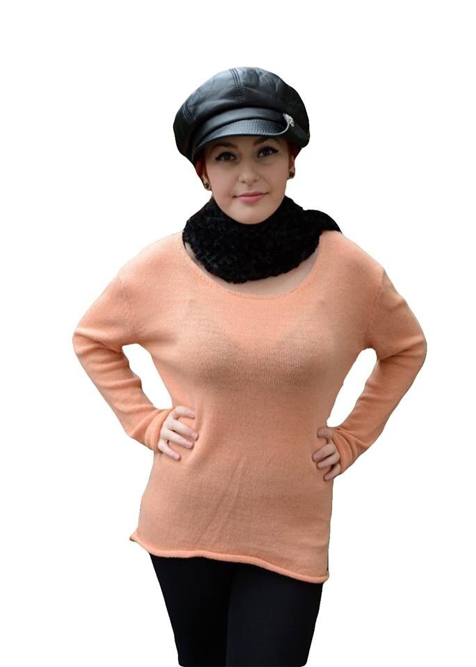 Bluza lejera, din material tricotat subtire,D&J Exclusive, Piersica