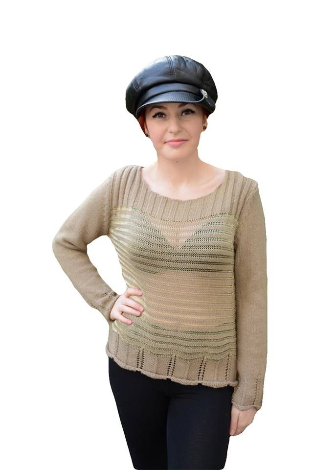 Bluza de ocazie,croi evazat, D&J Exclusive, Maro deschis