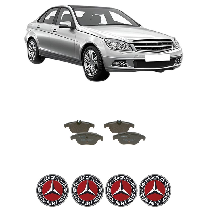 Set placute frana Spate MERCEDES-BENZ C-CLASS (W204) C 350 (204.057) din 2011-2014, KW 225 CP 306 CMC 3498, Auto, Bosch, 4 Stickere auto cu MERCEDES-BENZ
