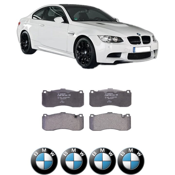 Set placute frana Fata BMW Seria 3 Coupe (E92) 320 d din 2010-2013, KW 135 CP 184 CMC 1995, Auto, Bosch, 4 Stickere auto cu BMW