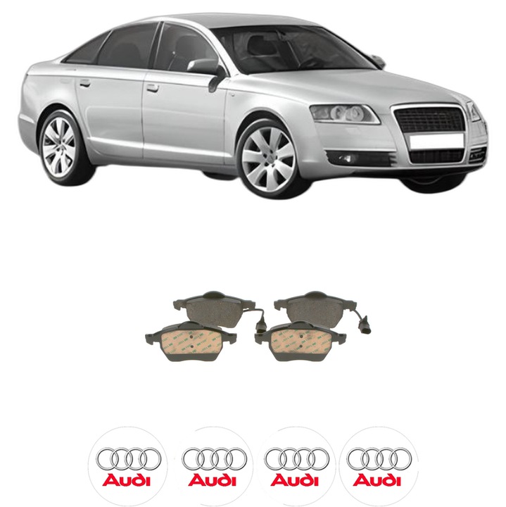 Set placute frana Fata AUDI A6 C6 (4F2) 2.7 TDI quattro din 2008-2011, KW 140 CP 190 CMC 2698, Auto, Bosch, 4 Stickere auto cu AUDI
