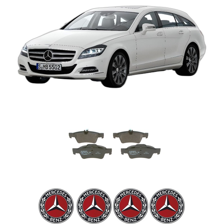 Set placute frana Spate MERCEDES-BENZ CLS Shooting Brake (X218) CLS 350 BlueTEC / d (218.926) din 2014-2017, KW 190 CP 258 CMC 2987, Auto, Bosch, 4 Stickere auto cu MERCEDES-BENZ