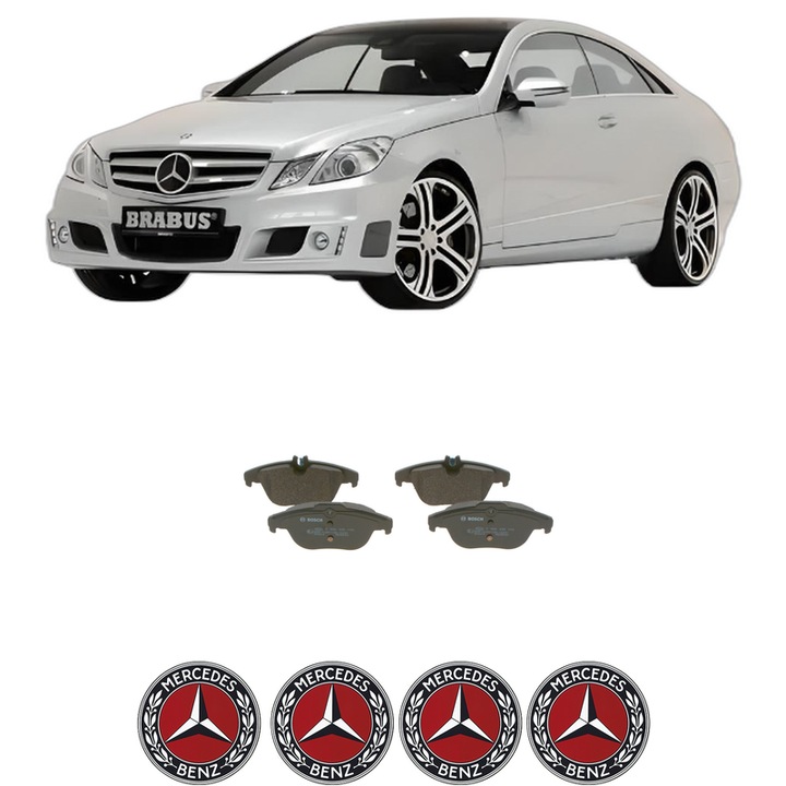 Set placute frana Spate MERCEDES-BENZ E-CLASS Coupe (C207) E 300 (207.355) din 2011-2016, KW 185 CP 252 CMC 3498, Auto, Bosch, 4 Stickere auto cu MERCEDES-BENZ