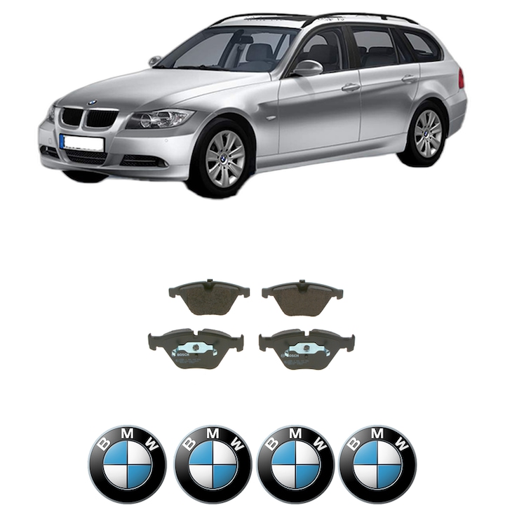 Set placute frana Fata BMW Seria 3 Touring (E91) 325 d din 2006-2012, KW 145 CP 197 CMC 2993, Auto, Bosch, 4 Stickere auto cu BMW