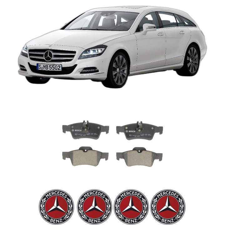 Set placute frana Spate MERCEDES-BENZ CLS Shooting Brake (X218) CLS 350 BlueTEC / d (218.926) din 2014-2017, KW 190 CP 258 CMC 2987, Auto, Bosch, 4 Stickere auto cu MERCEDES-BENZ