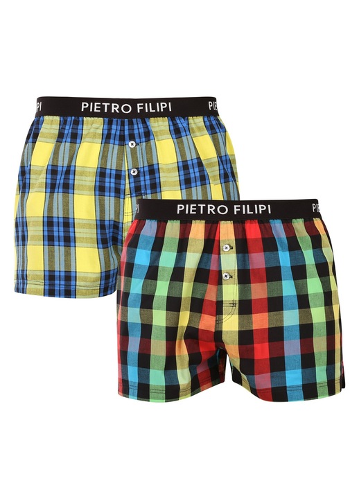 Set 2 boxeri barbati Pietro Filipi, multicolor, bumbac