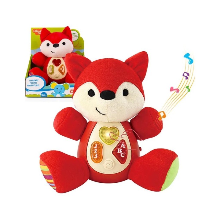 Vulpe interactiva, Lena, 18cm, efecte sonore si luminoase