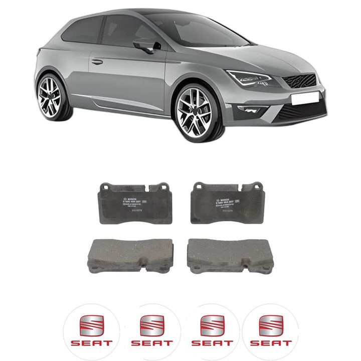 Set placute frana Fata SEAT LEON SC (5F5) 2.0 Cupra din 2015-2016, KW 213 CP 290 CMC 1984, Auto, Bosch, 4 Stickere auto cu SEAT