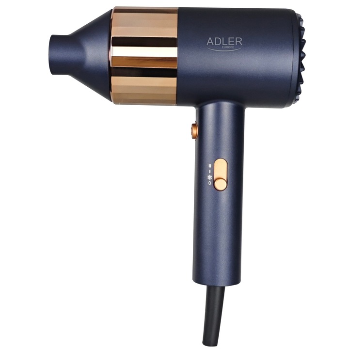 Сешоар, Adler, Ad 2280, Мощност 1800W, 3 настройки на температурата, 2 степени на скорост, Бутон за студен въздух, Дължина на кабела 180 см, Черен