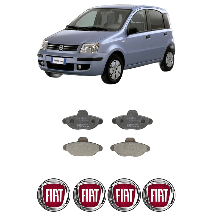 Set placute frana Fata FIAT PANDA (169_) 1.1 (169.AXA1A) din 2003, KW 40 CP 54 CMC 1108, Auto, Bosch, 4 Stickere auto cu FIAT