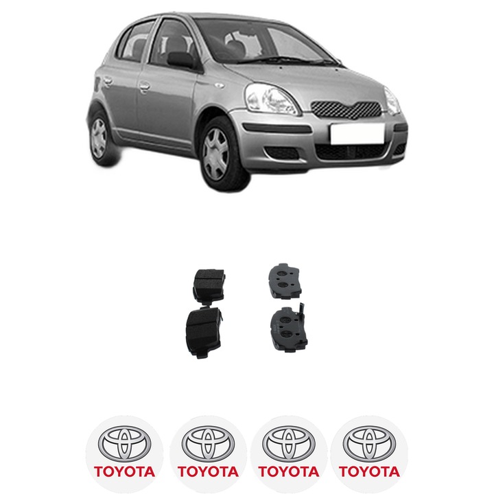 Set placute frana Fata TOYOTA YARIS (_P1_) 1.3 (SCP12_, SCP13_, SCP12R, SCP13R) din 2002-2005, KW 64 CP 87 CMC 1298, Auto, Bosch, 4 Stickere auto cu TOYOTA