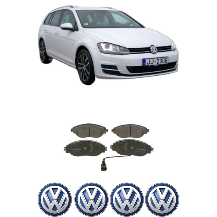 Set placute frana Fata Volkswagen GOLF VII Variant (BA5, BV5) 2.0 GTD din 2015-2019, KW 135 CP 184 CMC 1968, Auto, Bosch, 4 Stickere auto cu Volkswagen