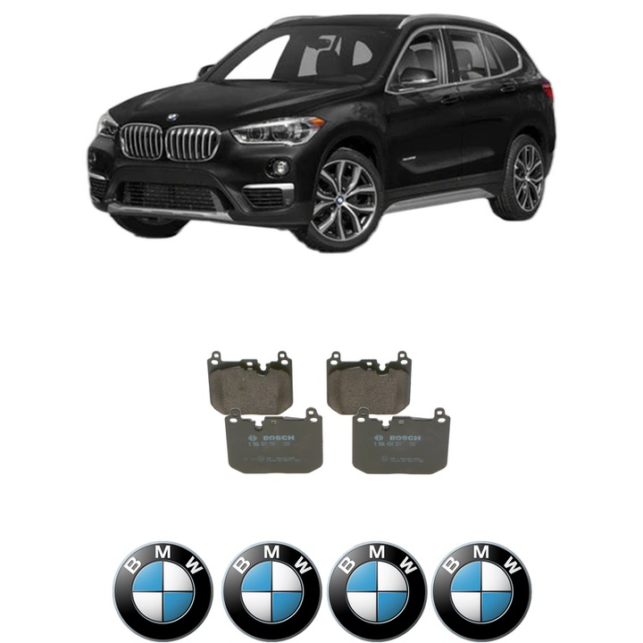 Set placute frana Fata BMW Seria X1 (F48) xDrive 20 i din 2015-2022, KW 141 CP 192 CMC 1998, Auto, Bosch, 4 Stickere auto cu BMW