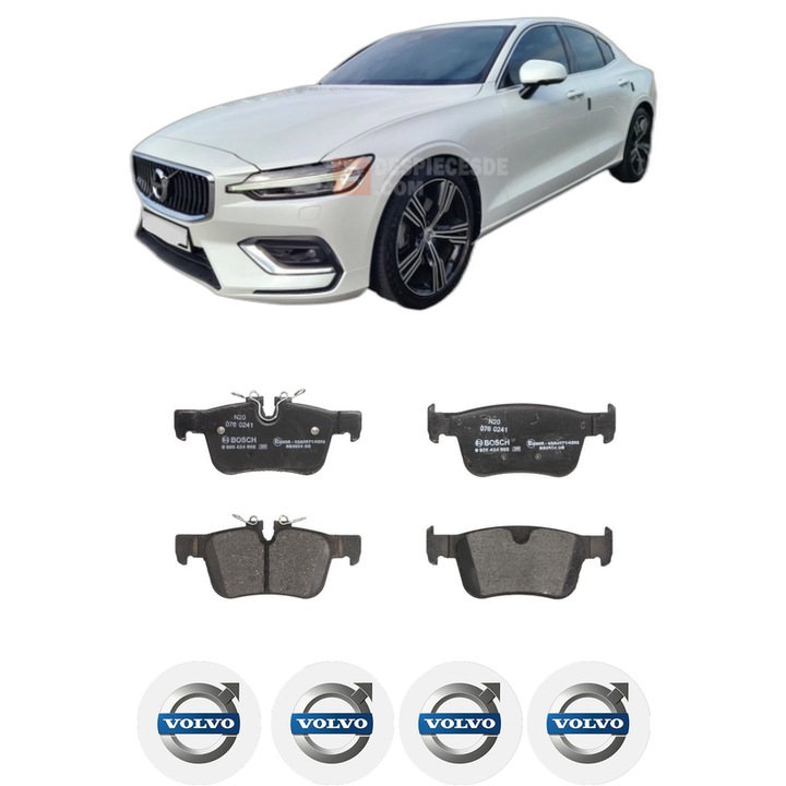 Set placute frana Spate VOLVO S60 III (224) B4 Mild-Hybrid din 2020, KW 145 CP 197 CMC 1969, Auto, Bosch, 4 Stickere auto cu VOLVO