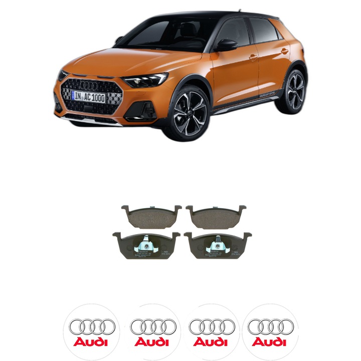 Set placute frana Fata AUDI A1 City Carver (GBH) 30 TFSI din 2019-2022, KW 85 CP 116 CMC 999, Auto, Bosch, 4 Stickere auto cu AUDI