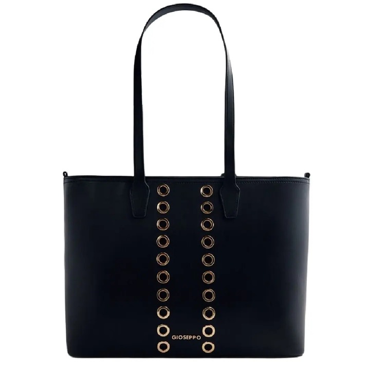 Női shopper táska Gioseppo 76972-P, fekete, 41,5x11,5x26cm, hosszú fogantyúkkal