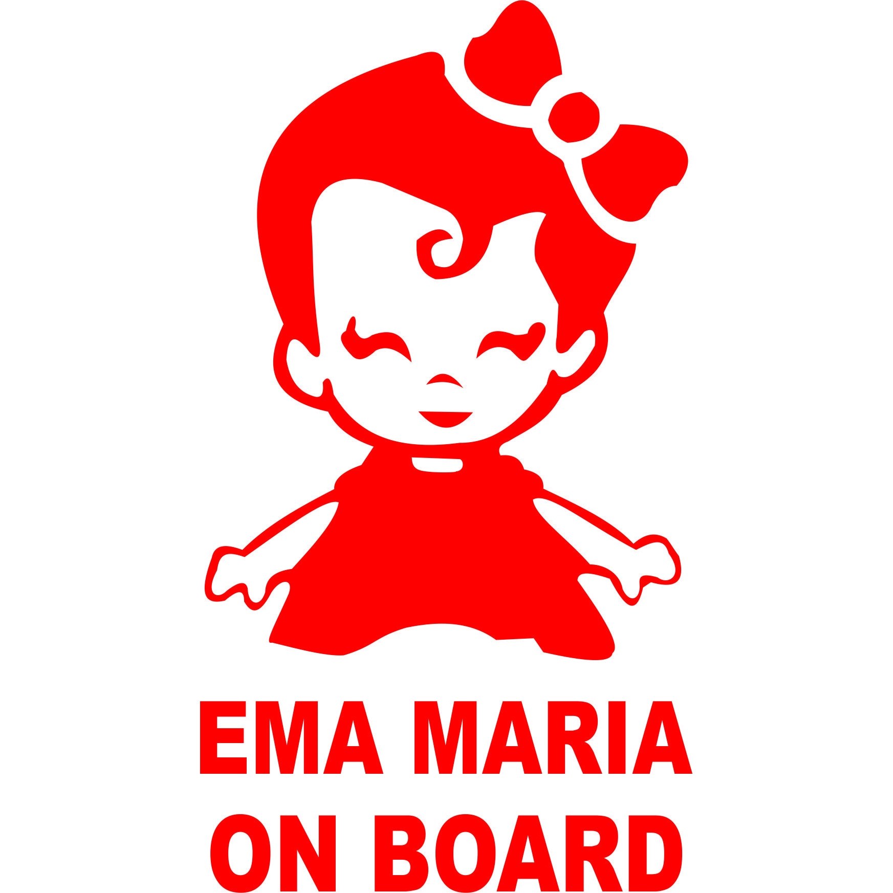 Sticker auto, Ema Maria on Board, culoare rosie