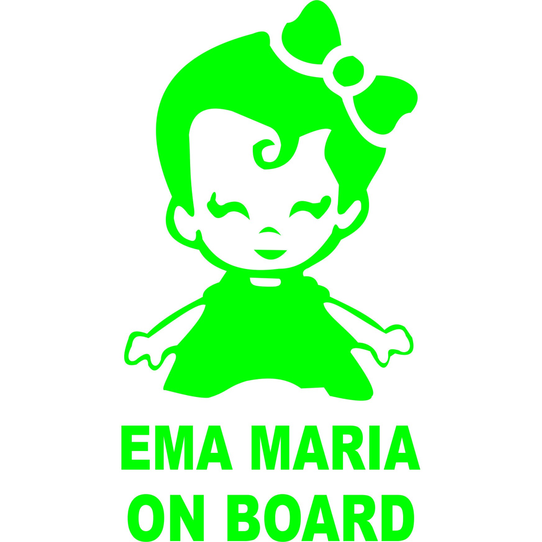 Sticker auto, Ema Maria on Board, culoare verde