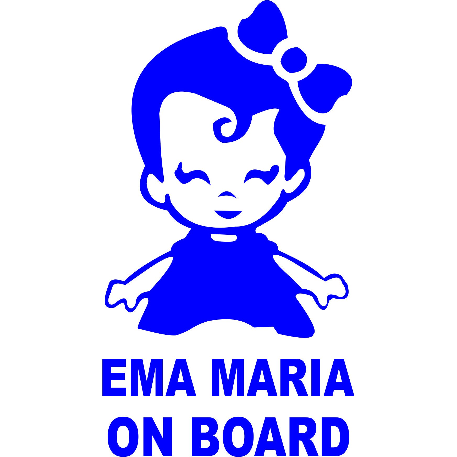 Sticker auto, Ema Maria on Board, culoare bleu