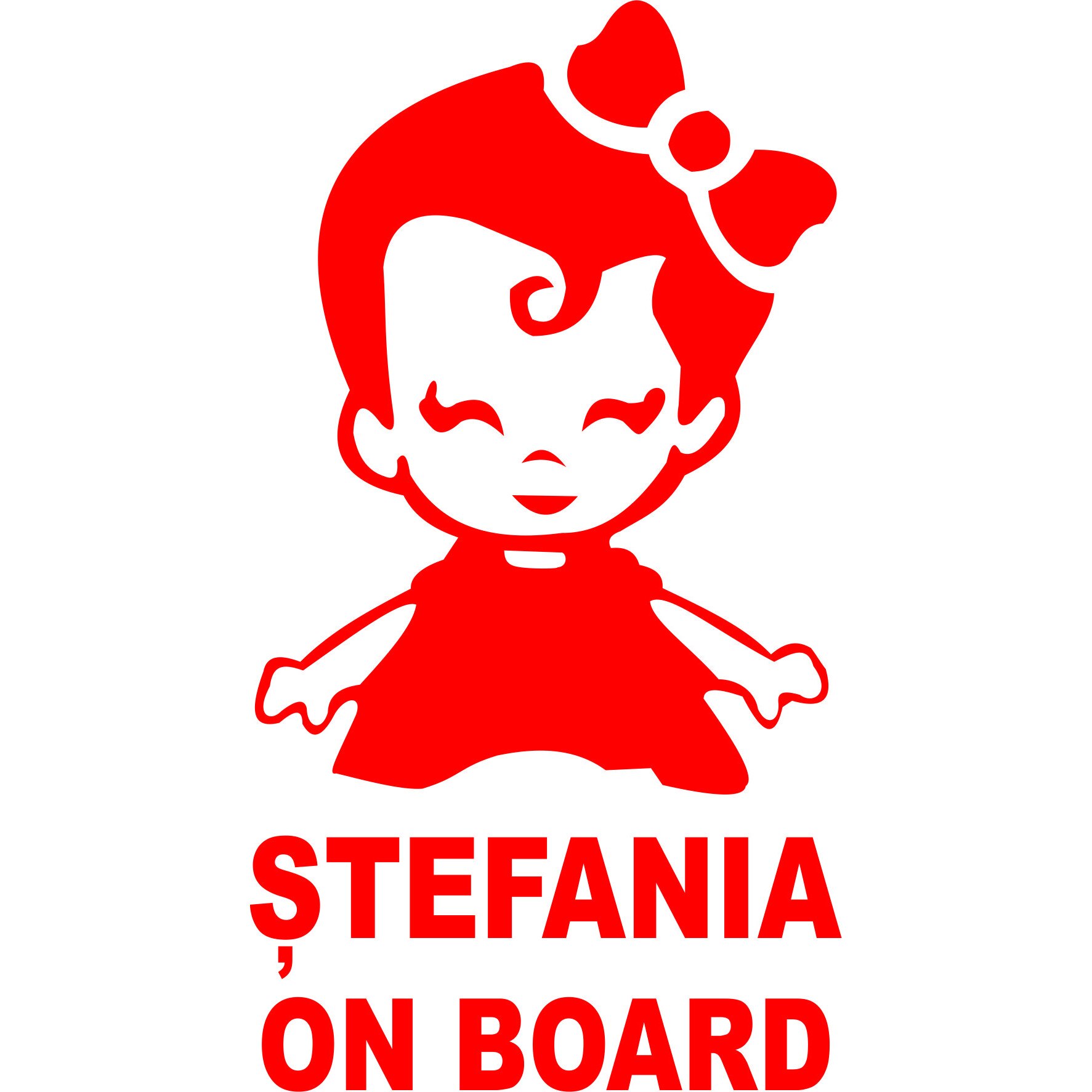Sticker auto, Stefania on Board, culoare rosie