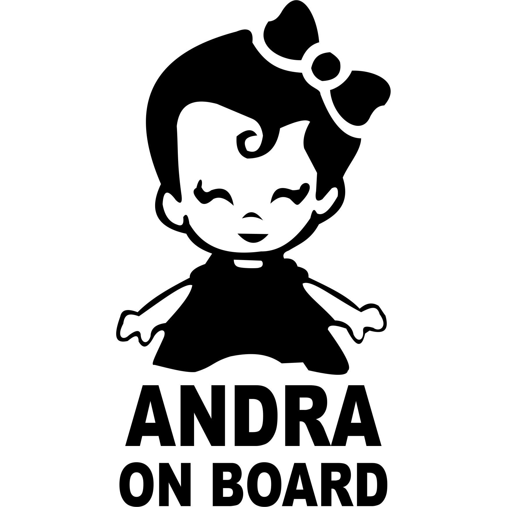 Sticker auto, Andra on Board, culoare neagra