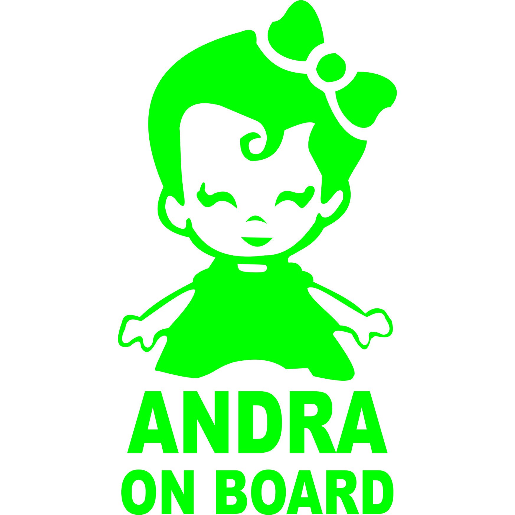 Sticker auto, Andra on Board, culoare verde