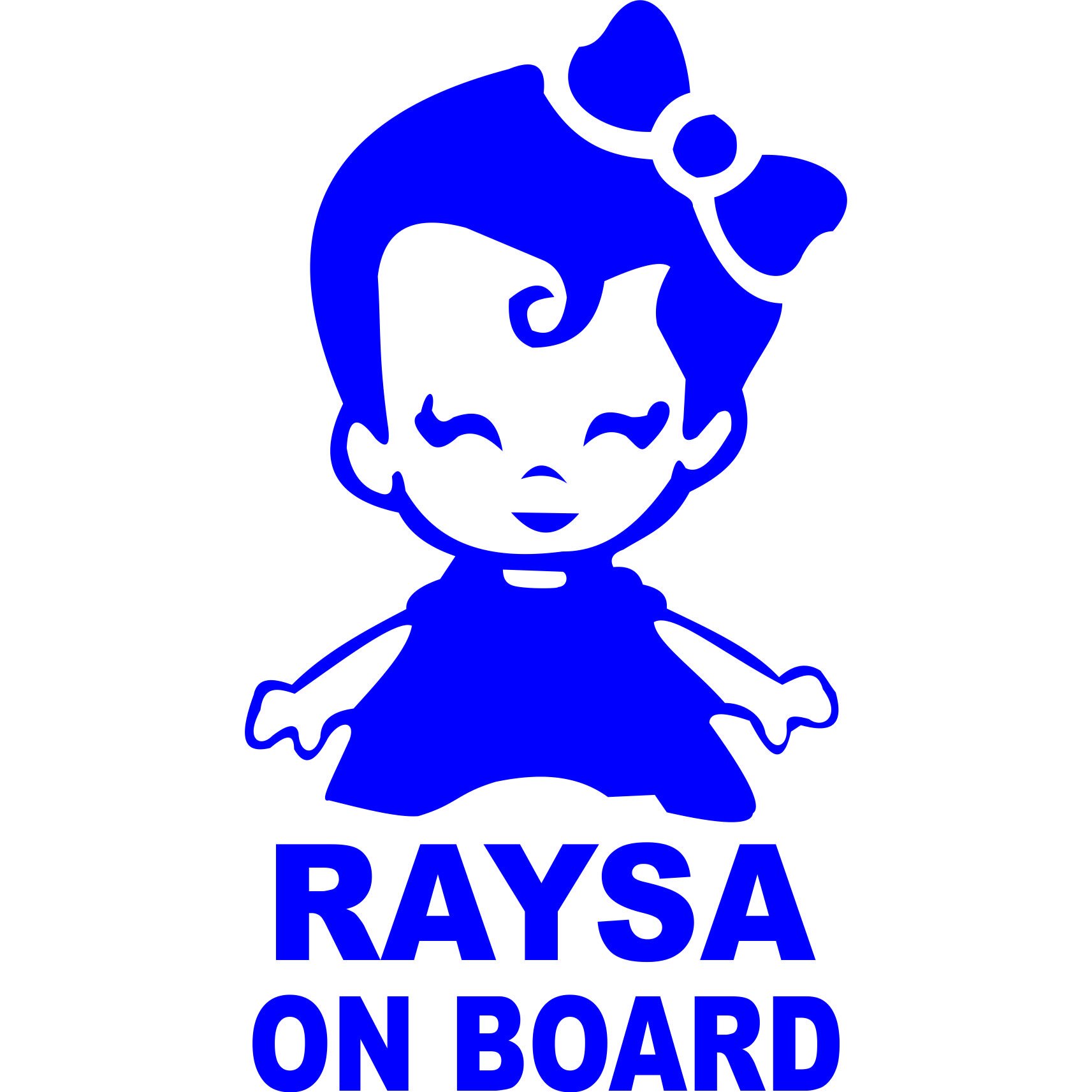 Sticker auto, Raysa on Board, culoare albastra