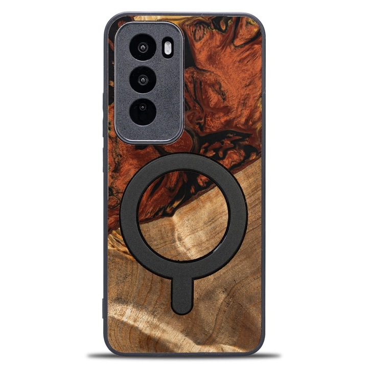 Husa telefon Bewood Unique pentru Oppo Reno 12 5G, din lemn si rasina, 100% protectie, design unic, multicolor