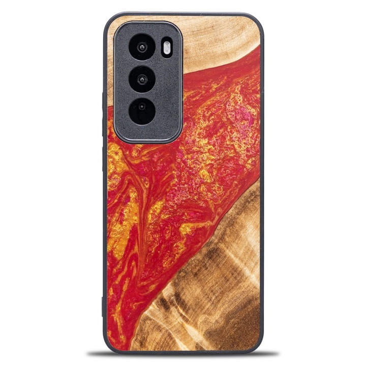 Husa telefon Bewood Unique pentru Oppo Reno 12 Pro 5G, lemn si rasina, 100% protectie, design unic, multicolor