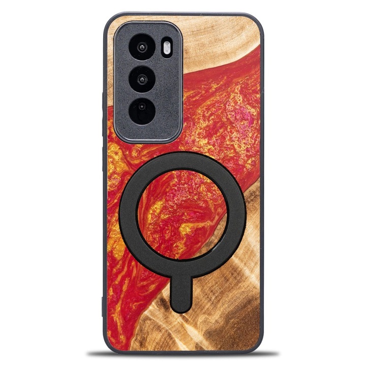 Husa telefon Bewood, pentru Oppo Reno 12 Pro 5G, din lemn si rasina, multicolor